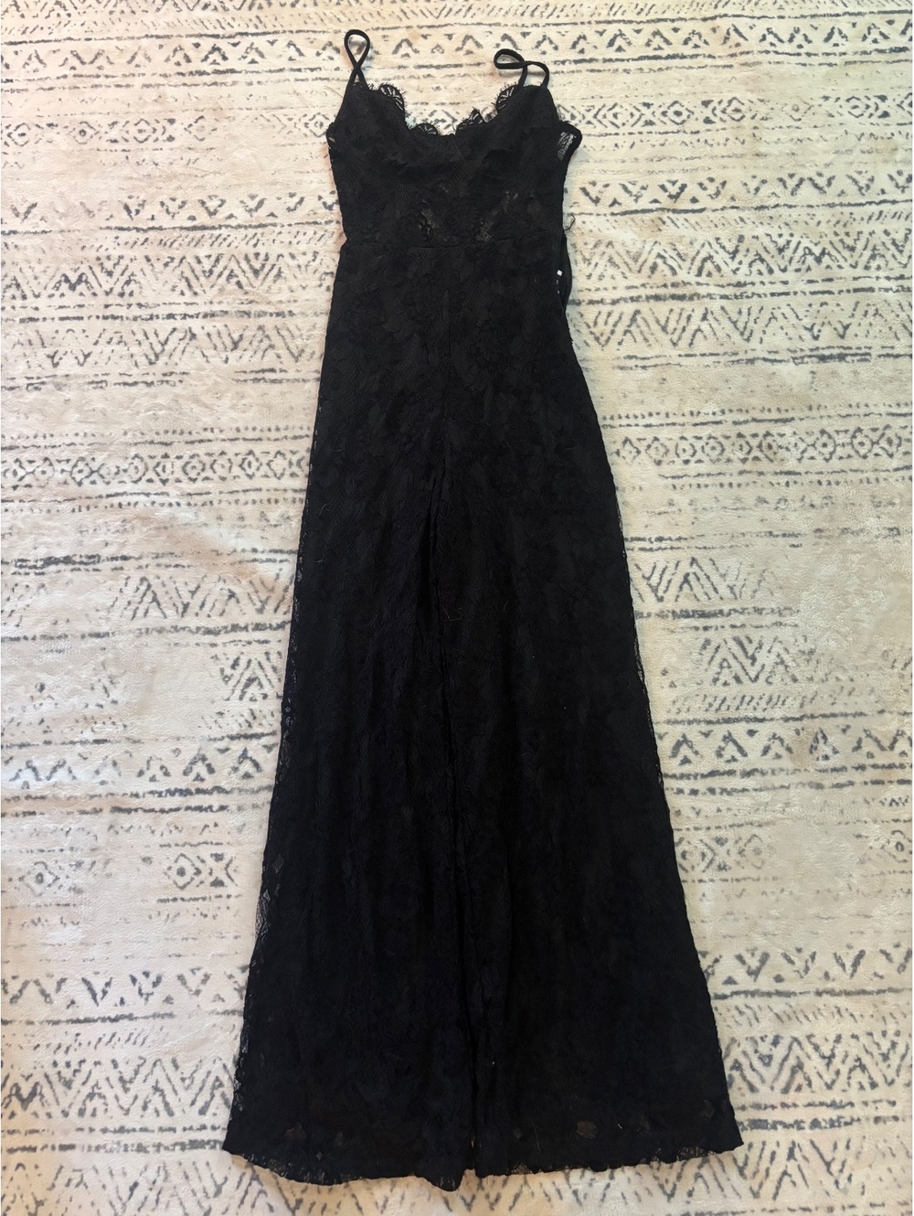 Black Lace Sleeveless Jumpsuit Size XS